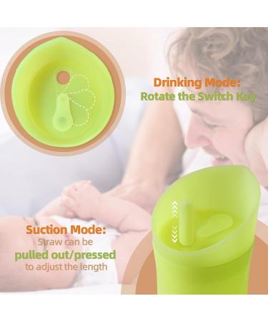 LuQiBabe Unbreakable Silicone Training Cup with Removable Lid and Straw - Kiwi Green | BPA Free & Food-Grade | Microwave & Freezer Safe - Buy Online on GoSupps.com