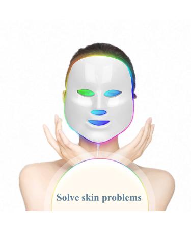 obqo Led Face Mask-7 Color Photon Red Blue Light Therapy for Skin Rejuvenation Treatment | Home Light Therapy Facial Care Mask