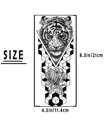 9 Sheets Half Arm Temporary Tattoos Stickers for Men or Women - Lion Tiger Sleeve Skull Wolf Fake Tattoos - Buy Online on GoSupps.com