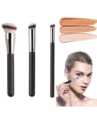 3 Pcs Makeup Brushes Foundation Brush Face Brush Concealer Brushs Make Up Brushes Kit Flawless for Blending Liquid Cream and Powder Buffing Stippling