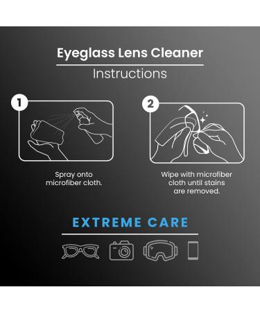 Eyeglass Cleaner Spray - No Streaks Technology + Microfiber Cloth- Glasses Cleaning Kit - 16oz - Buy Online on GoSupps.com