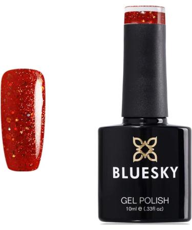 Bluesky GEL NAIL POLISH Orange Burnt Orange Gold Multi Fine Glitter Sparkle VIP15 Nail UV LED Soak Off 10ml (Requires LED/UV Lamp to Dry) - Buy Online on GoSupps.com