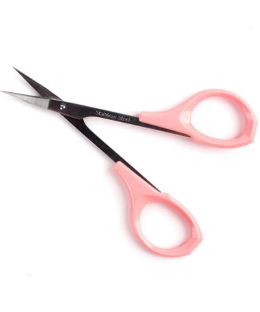 EMILYSTORES 4 Inches Curved Craft Scissors For Eyebrow Eyelash Extensions Stainless Steel 1PC