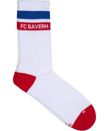 FC Bayern Munich Crew Socks - Classic Set of 2 for Adults (Size 43-46) - White | International Shipping Available - Buy Online on GoSupps.com