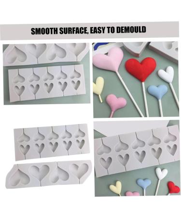 COLLBATH 2pcs Baking Mold/Cake Mold Lollipop Chocolate DIY Candy Mould Sucker Jelly Shaped Maker Fudge Heart Cake Mold Heart-Shaped Heart Silicone Lollipop molds White - Buy Online on GoSupps.com