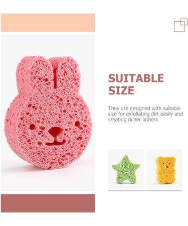Beaupretty 4Pcs Loofah Sponge Set - Star Bear & Bunny Shaped Bath & Shower Scrubber for Deep Cleaning - Perfect for Body Wash - Buy Online on GoSupps.com