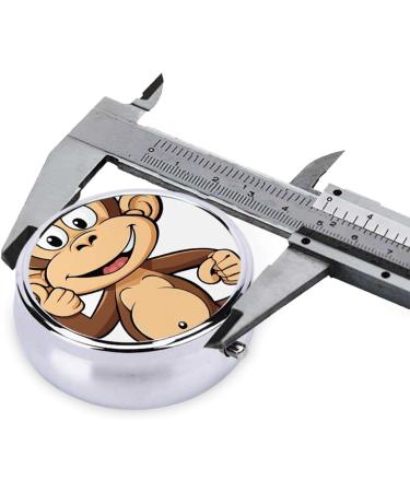 Monkey Printed Mini Round Pill Box - 3 Compartment Portable Pill Organizer for Travel Home & Office - Buy Online on GoSupps.com