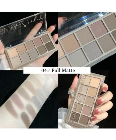 Go Ho 10 Colors Matte Eyeshadow Palette - Highly Pigmented Nude Shades, Waterproof Cool-tone Makeup - Sweet Mint 04 - Buy Online on GoSupps.com