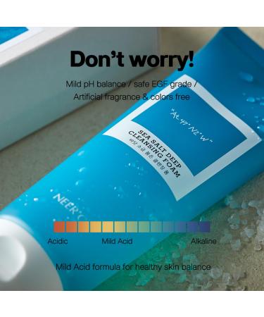 NEER G Sea Salt Deep Cleansing Foam - pH5.5 Mild Facial Cleanser for Normal to Sensitive Skin | 4 Fl Oz (120ml) - Moisturizing Face Wash - Buy Online on GoSupps.com