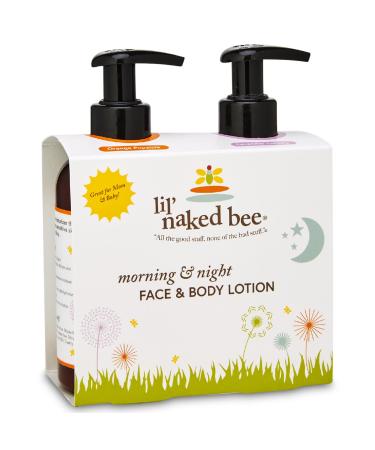 The Naked Bee Morning & Night Lotion Gift Set (Orange Popsicle Lotion & Lavender Lullaby Lotion) 8 oz.