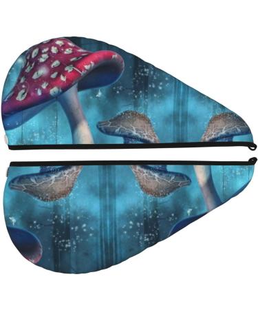 Fantasy Mushrooms Microfiber Hair Towel | Super Absorbent Coral Velvet Wrap for Long Curly & Thick Hair - Buy Online on GoSupps.com