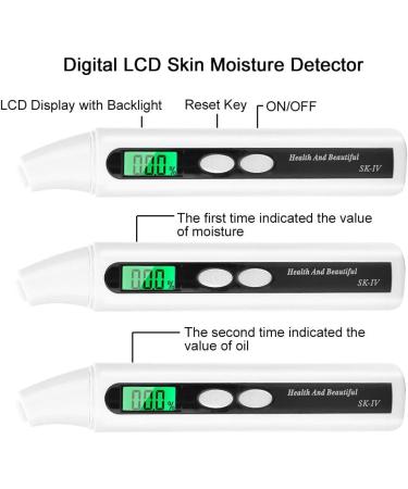 Digital Face Skin Tester Tests Moisture and Fat 0 99.9% Skin Analyzer Monitor Skin Moisture Oil Tester Skin Analyzer with LCD Digital - Buy Online on GoSupps.com