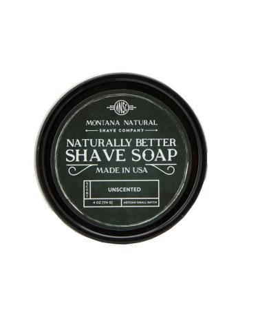 MNSC Unscented Artisan Small Batch Shave Soap for a Naturally Better Shave - Smooth Shave, Hypoallergenic, Prevent Nicks, Cuts, and Razor Burn, Handcrafted in USA, All-Natural, Plant-Derived.