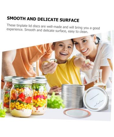 Mipcase 120 Pcs Mason Jar Lids Mason Jar Strainer Lid Tinplate Lids Glass Carafe Disc Lids Tinplate Canning Mason Jar Caps Cover Tinplate Disc for Jars Tinplate Date Disc Seal Can Lid Silverx4pcs 7X7X0.2CMx4pcs - Buy Online on GoSupps.com