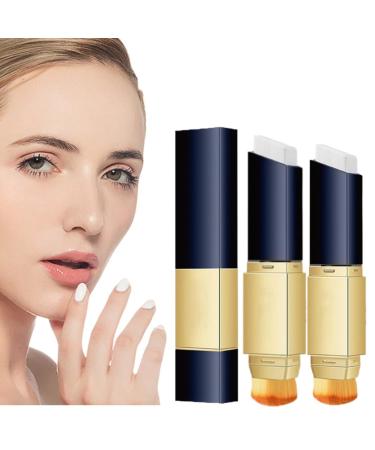 Yzs Double Sided Concealer With Brush Double-Sided Concealer With Brush - 2-In-1 White Foundation Stick Yzs Double Sided Concealer Korean Long Lasting Makeup Full Concealer Stick (Ivory)