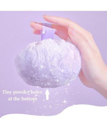 Highlighter Makeup Powder Puff Set - Body Glitter Shimmer Powder for Face Hair & Body | Long-Lasting Festival & Prom Essentials (2pcs Blue & Purple - Buy Online on GoSupps.com