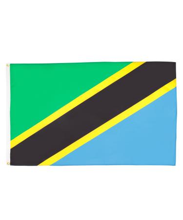 FLAG TANZANIA 150x90cm - TANZANIAN FLAG 90 x 150 cm - flags AZ FLAG Top Quality