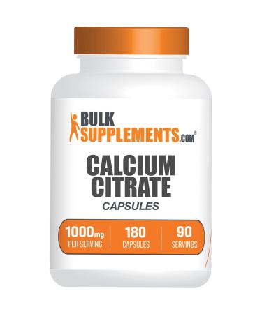 BulkSupplements.com Calcium Citrate Capsules 1000mg - 180 Capsules - Buy Online on GoSupps.com