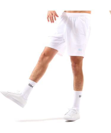 Sportkind Boys & Men Ultralight Tennis & Padel Training Shorts - Breathable Elastic UV Protection - 146 White - Buy Online on GoSupps.com