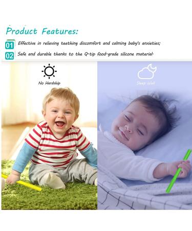 Baby Bite Tube - Silicone Chewing Toys for Sensory Exploration & Tooth Relief | 2 Pack (Yellow & Green) - International Shipping - Buy Online on GoSupps.com