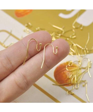 200 PCS 14K Gold Plated Hypoallergenic Earring Hooks for Jewelry Making with Earring Backs - Buy Online on GoSupps.com