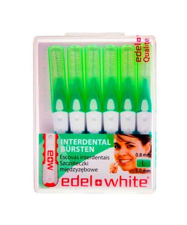 Edel+White ID7 interdental brushes L 0.8 mm I 6 x conjunction brushes for thorough and gentle tooth cleaning of particularly tight interdental spaces