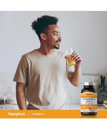 Piping Rock Vitamin C 1000mg Caplets | 250 ct with Bioflavonoids & Rose Hips | Vegetarian Non-GMO Gluten Free - Buy Online on GoSupps.com
