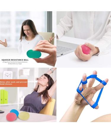 Dairf Hand Trainer & Finger Trainer Kit - Egg-Shaped Grip Balls (3 PCs) + Finger Trainer for Hand Strengthening Pressure Relief & Rehabilitation | International Shipping Available - Buy Online on GoSupps.com