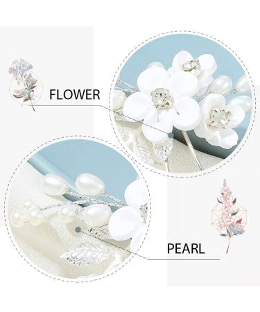 Earent Bride Wedding Flower Pearl Hair Pins - Pack of 3 | Bridal Hair Accessories for Women and Girls - Buy Online on GoSupps.com