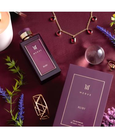 Merve Ruby Premium Long Lasting Fragrance Luxury Scent For Women | Gourmand Woody Amber - Buy Online on GoSupps.com