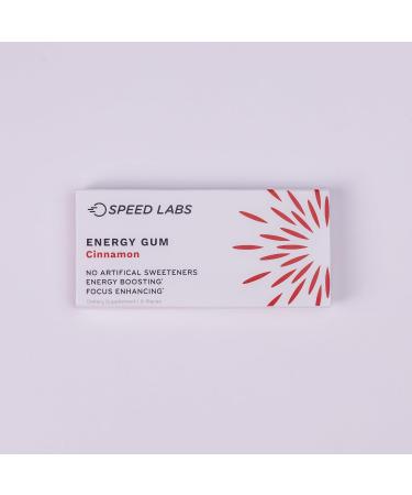 Cinnamon Natural Caffeine Energy Gum - 25mg Caffeine Sugar Free Gluten Free 48 Pieces (6 Packs) - Boost Energy with Taurine & B Vitamins - Buy Online on GoSupps.com
