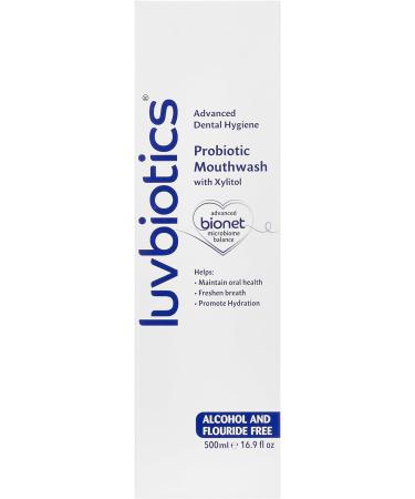 LUVBIOTICS Fluoride-Free Mouthwash with Oral Probiotics & Xylitol | Alcohol-Free, SLS & Parabens Free | Promotes Fresh Breath, Healthy Gums & Teeth - 500ml - Buy Online on GoSupps.com