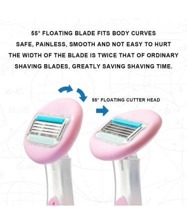 KMOCEPLY Manual Razor for Women - Short Handle for Armpit & Leg Hair Gentle with 4 Replacement Heads Washable & Removable Blue Hair Removal Tool - Buy Online on GoSupps.com
