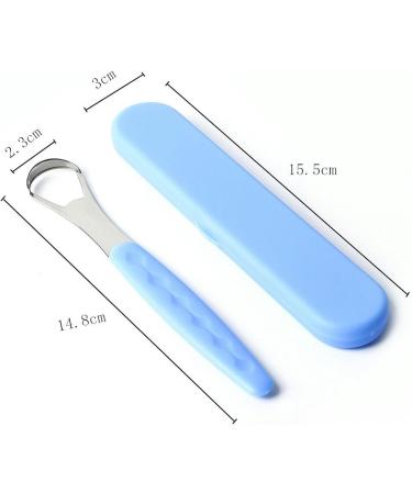 WILsem Tongue Cleaner Scraper - Reusable Stainless Steel Mouth Brush in Black Blue & Green | Non-Slip Handle for Optimal Oral Hygiene - Buy Online on GoSupps.com