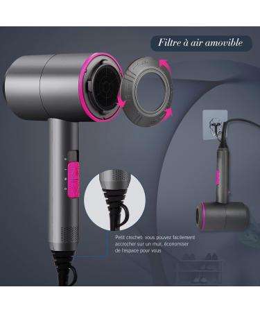 Happygoo 2000W Professional Hair Dryer - Ionic AC Motor 3 Heat Settings Cold Air Button Diffuser & Concentrators - Stylish Gray - Buy Online on GoSupps.com