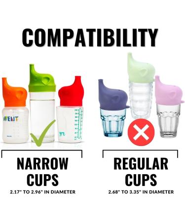 Silicone Sippy Cup Lids - Spill & Leak Proof Soft Spout for Babies, Toddlers, and Kids - Multicolor - Fits Cups 2.17-2.96 in Diameter - Buy Online on GoSupps.com
