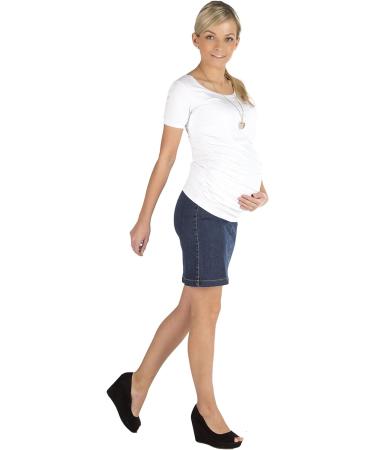 YESET Maternity Denim Mini Skirt - Knee Length Pregnancy Stretch Jeans - 42 (Jeans Schwarz) - Buy Online on GoSupps.com