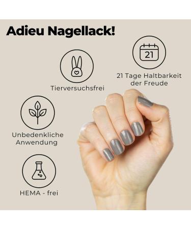 Original Miss Sophie Nail Foils - Cozy Cashmere | 24 Ultra-Thin Nail Polish Strips in Brown & Gray | Perfect for Finger & Toenails on All Nail Types - Buy Online on GoSupps.com