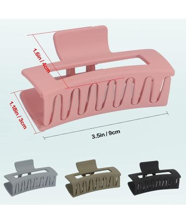 Unaone 4 PCS Hair Claw Clips for Women - 3.5 Inch Matte Big Claw Clips - Strong Hold Non-Slip Barrettes - Rectangular Hair Clips for Long, Thin, Thick Hair in Black, Pink, Green, Gray - Buy Online on GoSupps.com