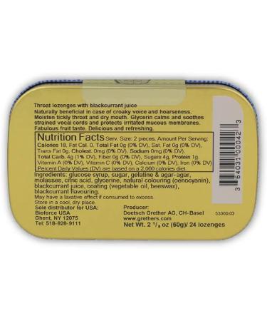 GRETHER'S Blackcurrant Pastilles - Dry Mouth Relief & Throat Soothing - Long-Lasting Breath Freshener - 2.1 oz, Pack of 3 - Buy Online on GoSupps.com