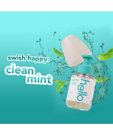 Hello Clean Mint Alcohol-Free Mouthwash Concentrate 2 Pack - Travel Size, Coconut Oil & Tea Tree Oil Formula for Fresh Breath - 3.25 fl Oz Pump Bottles - Buy Online on GoSupps.com