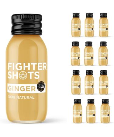 Ginger (12x60ml) | Award Winning Fresh & Fiery Shots | 27g of Cold Pressed Fresh Ginger Root for Immune Support | Boosts Energy | 100% Natural | No Nasties | A Perfect Pick Me Up Ginger 2.03 Fl Oz (Pack of 12)