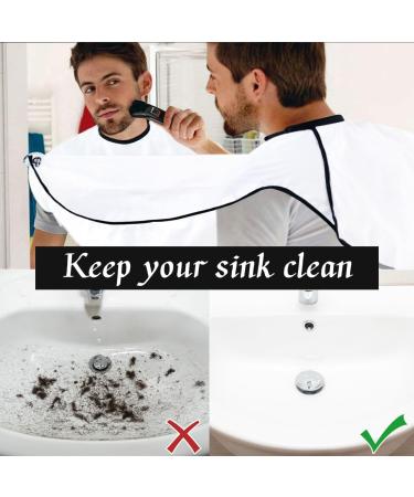 Leaflai Beard Apron - Waterproof Beard Bib with Suction Cups | Ultimate Beard Care Gift for Men in White - Buy Online on GoSupps.com