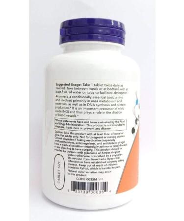 Now Foods L-Arginine 1000 mg - 120 Tabs 6 Pack - Buy Online on GoSupps.com