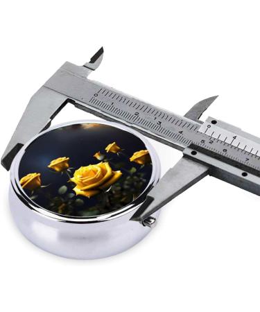 Beautiful Yellow Roses Round Pill Box - 3 Compartment Portable Travel Organizer - Buy Online on GoSupps.com