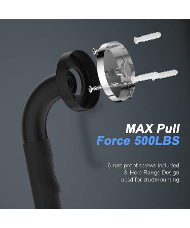 2 Pack 16 Inch Anti-Slip Matte Black Shower Grab Bars - Stainless Steel Bathroom Wall Mount Handrail for Safety Balance - Ideal for Elderly and Handicap Assistance - Buy Online on GoSupps.com