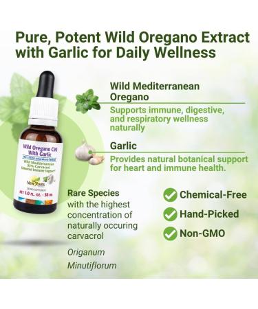 NEW ROOTS HERBAL Wild Oregano Oil Tincture with Garlic (1 fl oz) | 93% Carvacrol Oregano Oil Drops Enhanced Immune Support Supplement l Non GMO Vegan GMP Certified Oregano with Garlic 30ml - Buy Online on GoSupps.com