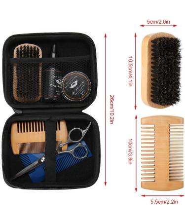 Beard Trimming Kit Mustache Care Set Beard Grooming Kit for men 7 pieces beard oil + balm + beard scissors + beard brush + beard comb + toiletry bag The Premium Men's beard care set ideal as a gift - Buy Online on GoSupps.com