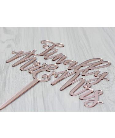 zxyxka Rose Gold Finally Mr & Mrs Cake Topper Wedding Anniversary Engagement Bridal Shower Cake Decoration - Buy Online on GoSupps.com
