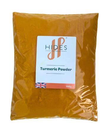 Hides Fine Foods - Turmeric Powder 500g - GMO Free - Suitable for Vegetarians - Spice Staple - Southeast Asian Cuisine - Indian Cooking - Curries - Dhal